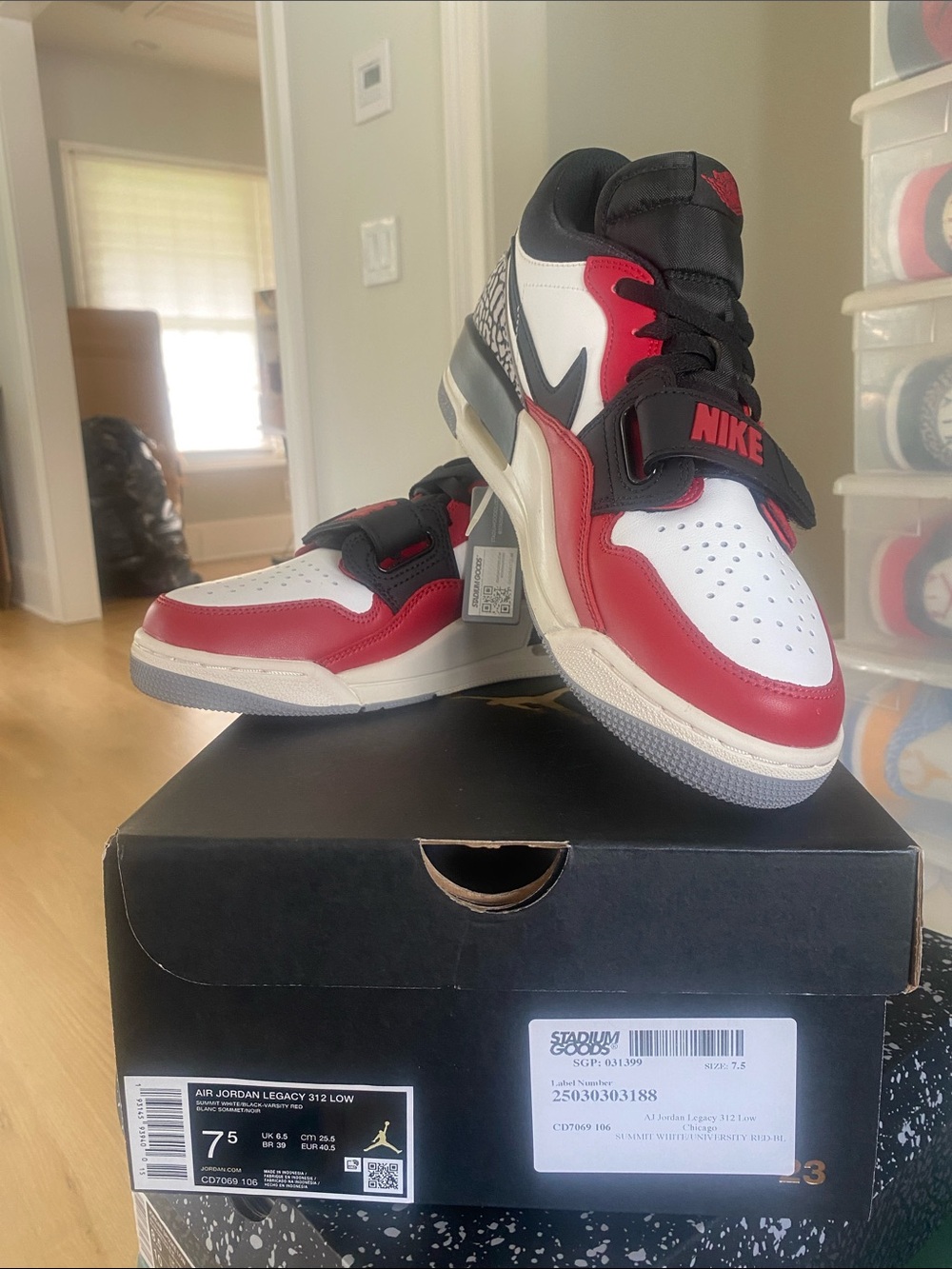 Nike Air Jordan Legacy 312 Low — White/Red/Black